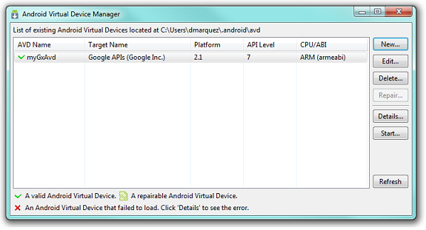 Android Virtual Device (AVD) Step 1