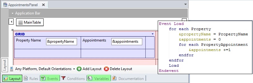 Example - SD Panel with a grid loaded manually