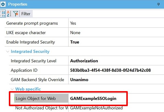GAMExampleSSOLogin - Login object for web - v18 -