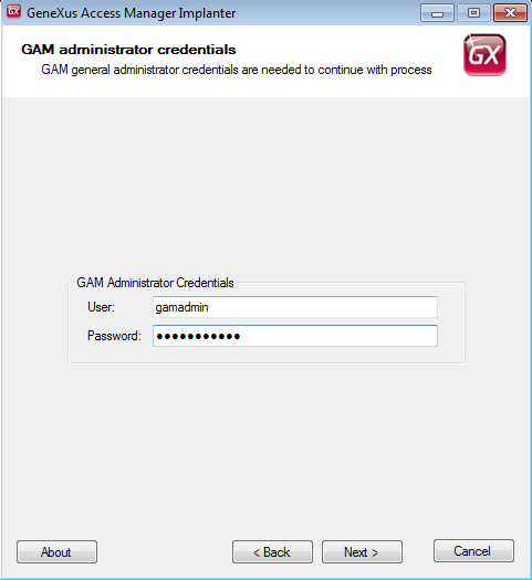 GAMdeployTool:entercredentials