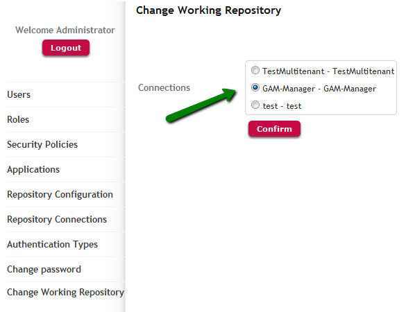 change Working Repository