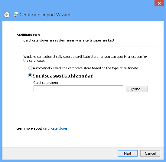 How to install Windows 8 Certificate in your local computer - step 3