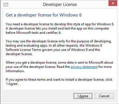 W8 developer registration - step 1