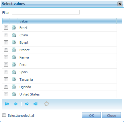 GXquery4 - MyFirstTable selecting filters