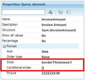 GXquery4 - Style and Conditional styles properties