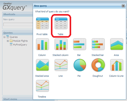 Gxquery4 - Choosing Table