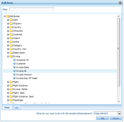 GXquery4 - Drill down Choosing att