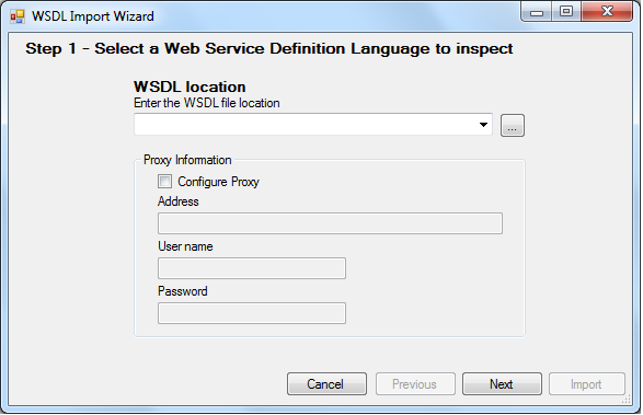 WSDL Import Wizard