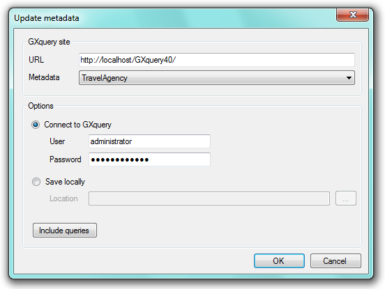 GXquery 4 - Update metadata dialog