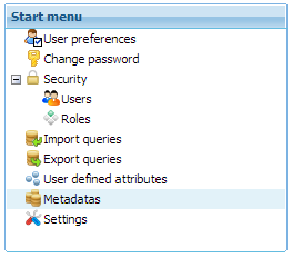 GXquery4 - Start menu Metadatas option