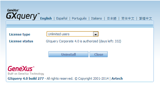 GXquery4 - Uninstall for unlimited users