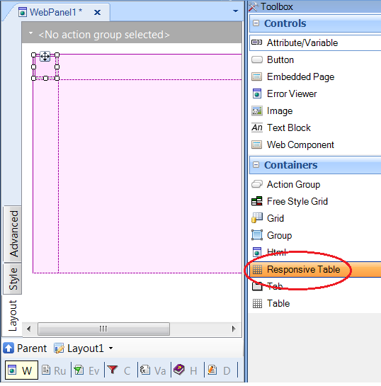 Responsive Table inside Abstract Layout