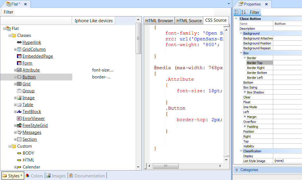 Unconditional properties of Button class