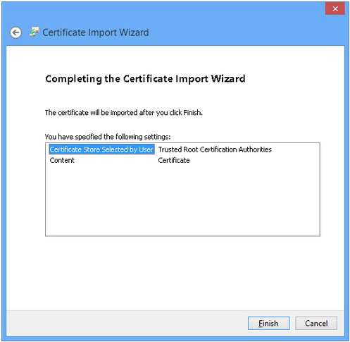 How to install Windows 8 Certificate in your local computer step 6
