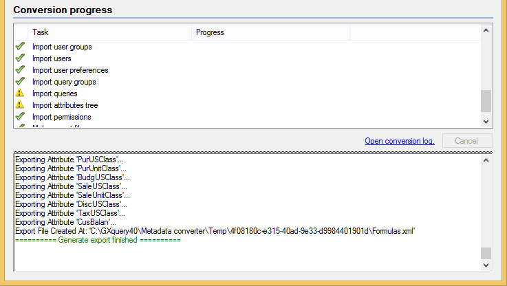 Console metadata conversion