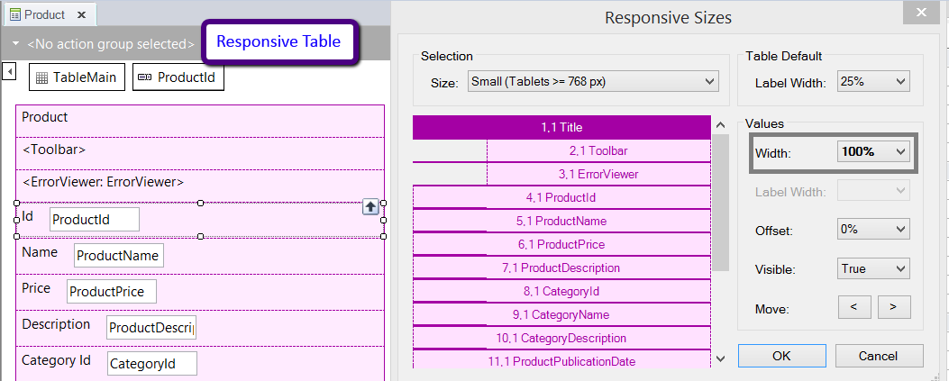 Responsive Table control