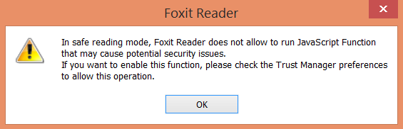 javascript disabled Foxit