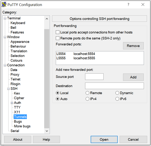 PuTTT configuration
