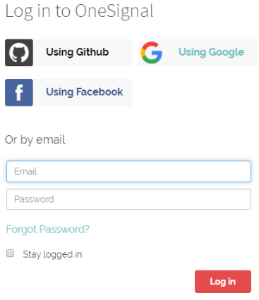 OneSignal - Step 1 - Login