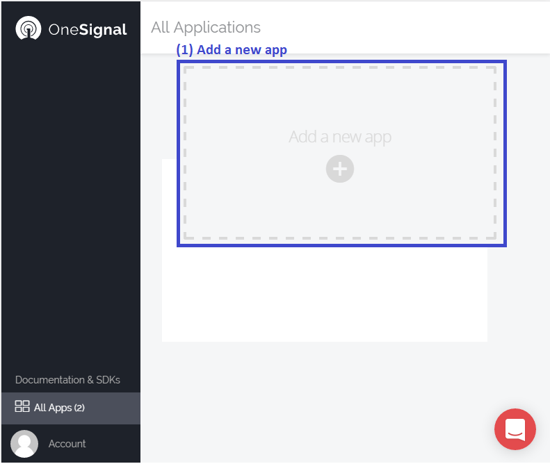 OneSignal - Step 2_1 - Add app