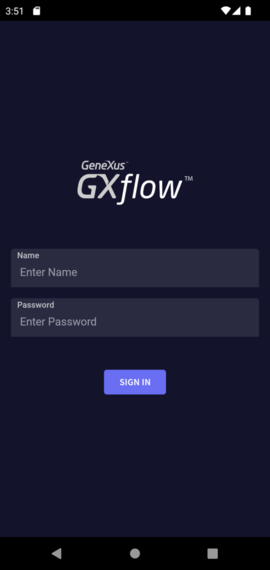 GXflow Mobile Android Login