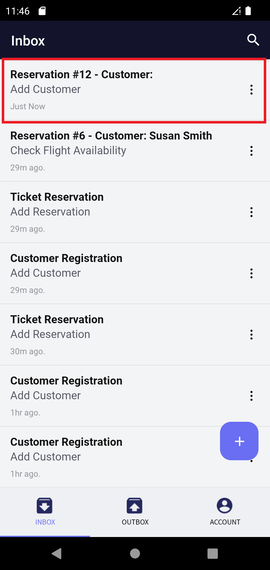 GXflow Native Mobile Example Reservation Without Customer