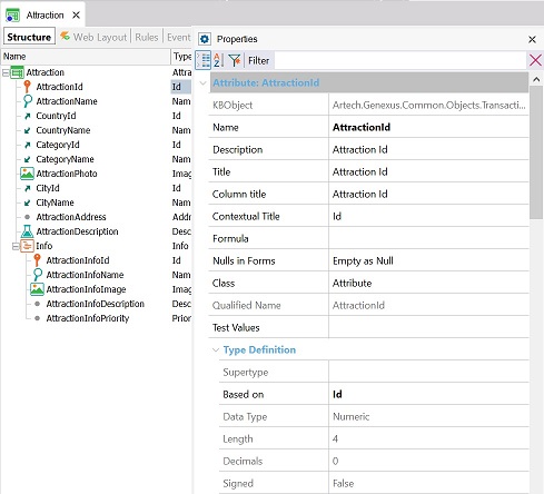 GeneXus Properties editor v17