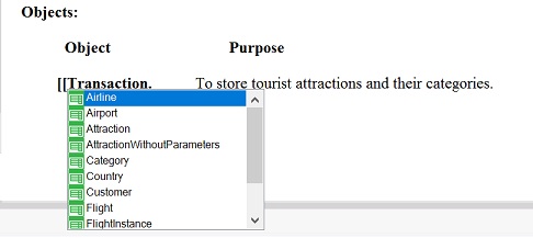 Links of Transaction to add to a document object v17