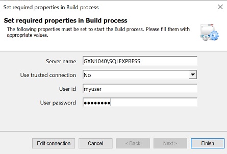 Set properties to build process V18