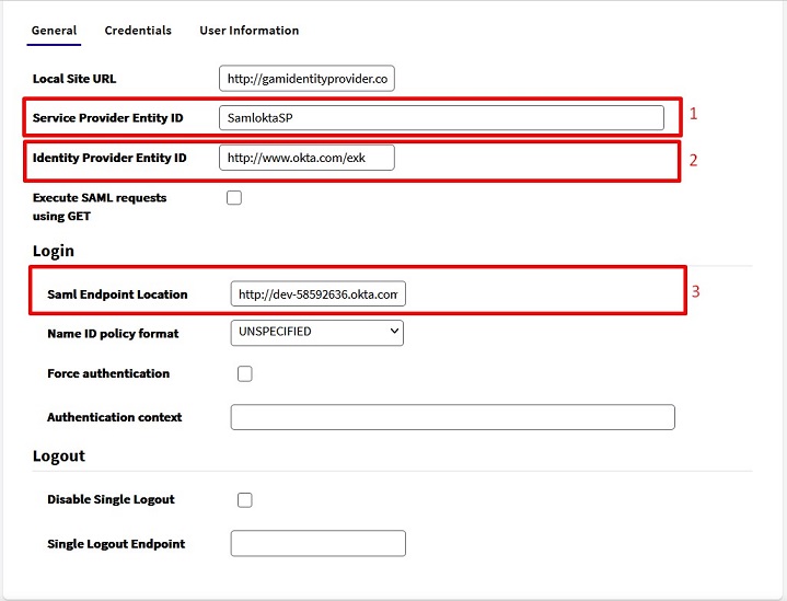 Configuring SAML 2.0 GAM Authentication type using Okta - General