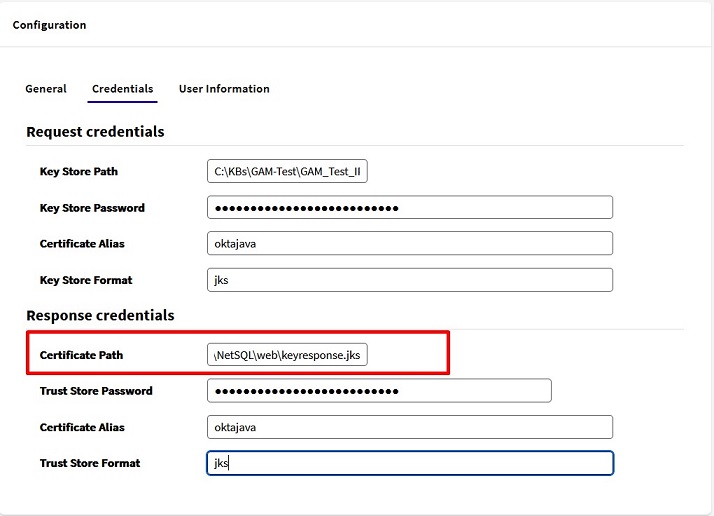 Configuring SAML 2.0 GAM Authentication type using Okta-Credentials Tab