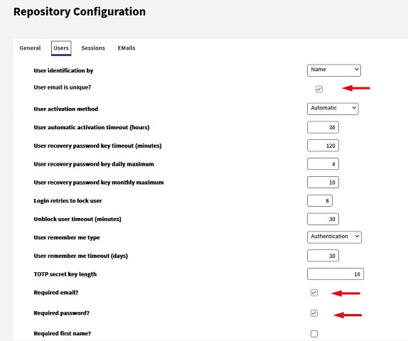 Windows Authentication User tab