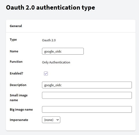 New Authorization - Oauth general tab - v18