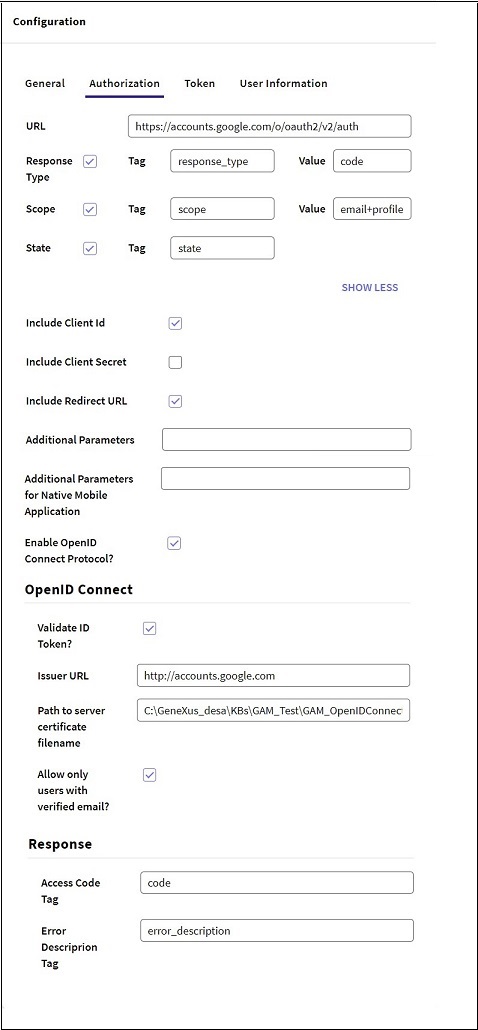 oAuth auhorization tab - v18 - Open Id