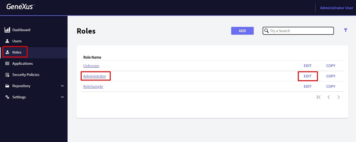 Adding permissions to a role-GAM-V18