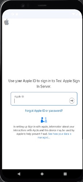 Login in Android - Apple Authentication Type - V18