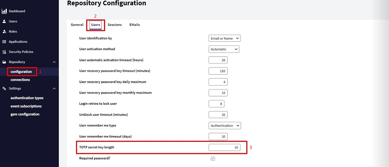 TOTOP Code lenght key - Repository configuration - v18