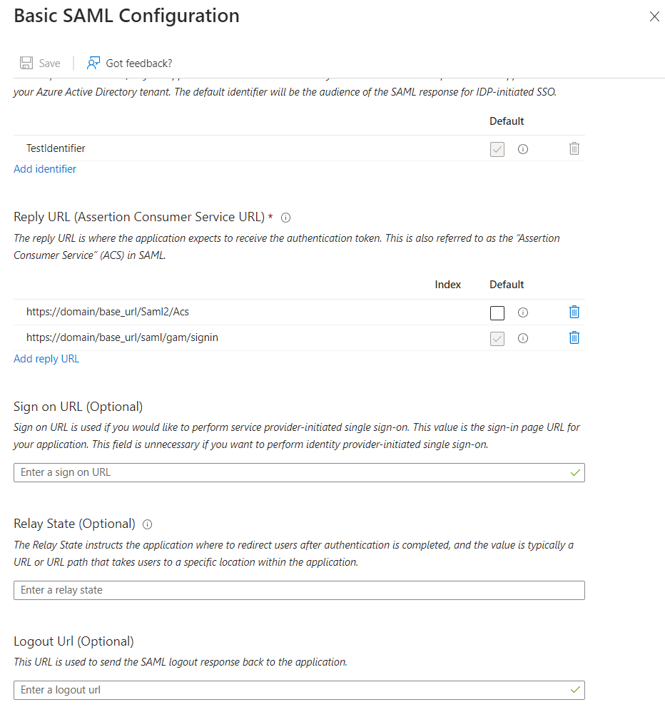 AzureSAMLBasicConfiguration