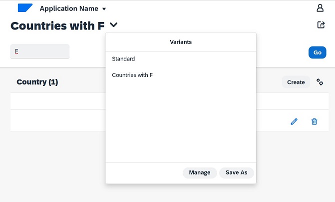 Countries for web filter - Fiori Horizon v18 u4