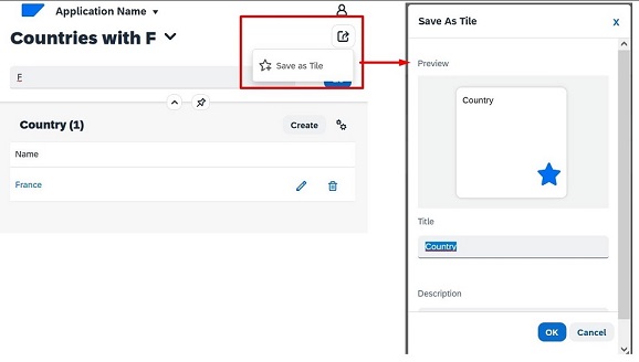 Save as tile - Fiori Pattern Horizon V18u4 - 1