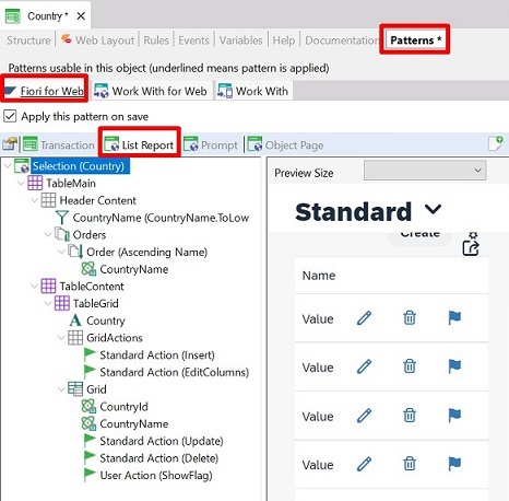 List Report tab - Fiori Horizon Pattern - v18u4