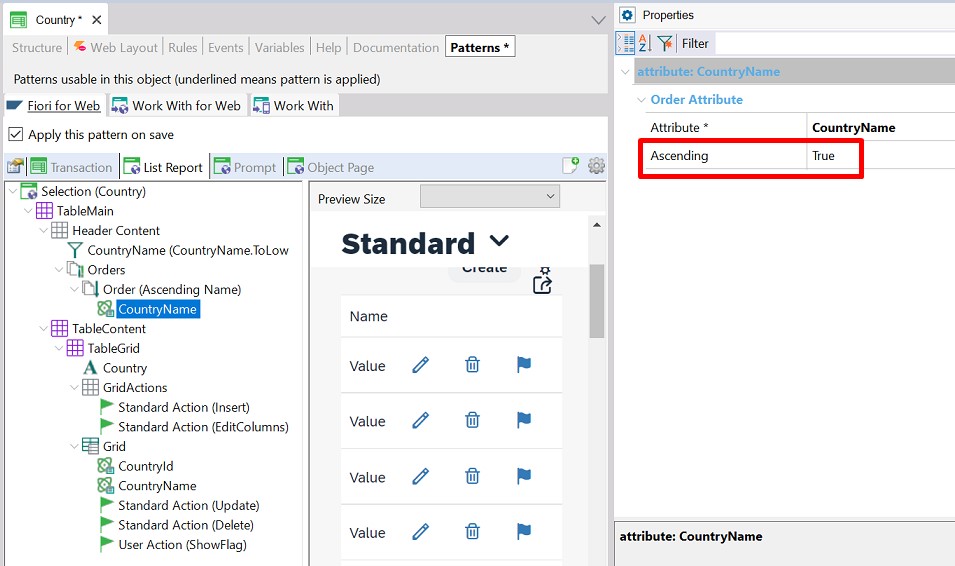 List Report - Fiori Horizon v18u4 - orders ascending property