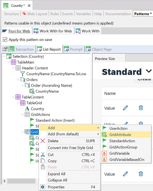 List Reports - Grid - Fiori Horizon - Add attribute in grid section