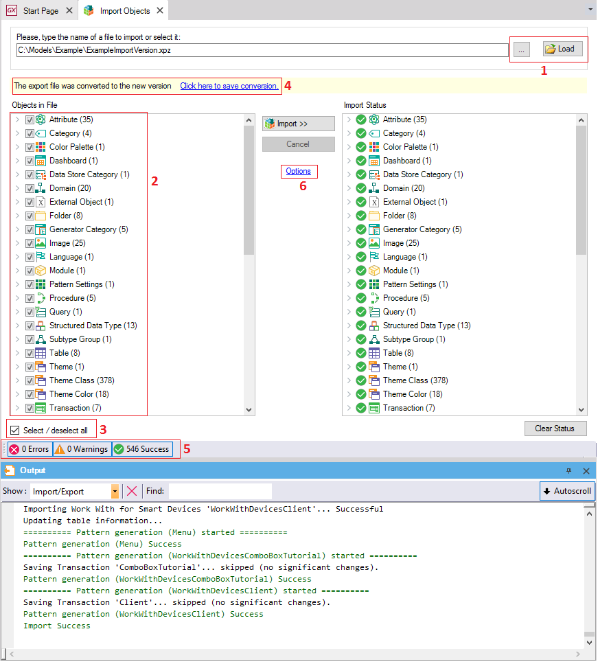 GeneXus Rocha/Knowledge Base Import