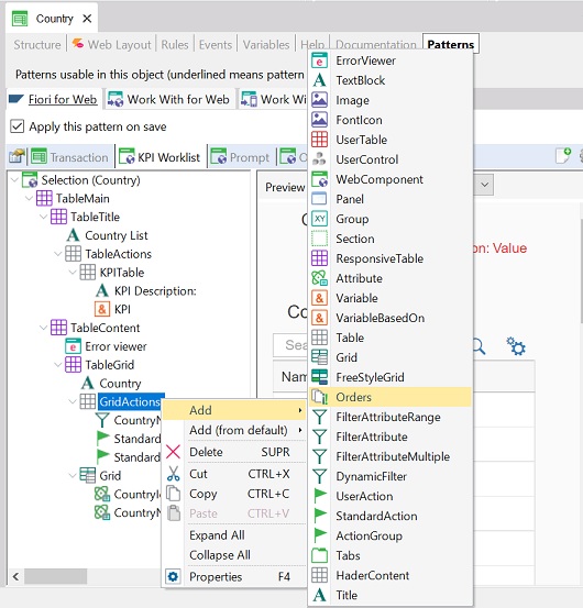 GridActions add order v18u4