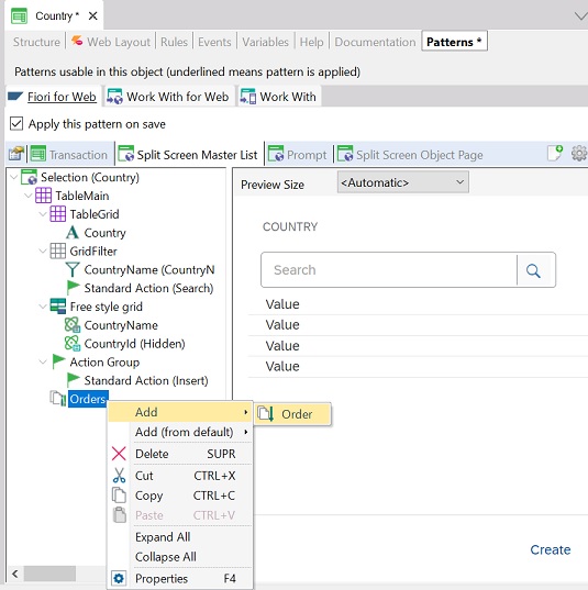 Add order to Split Screen Master List v 18 u3