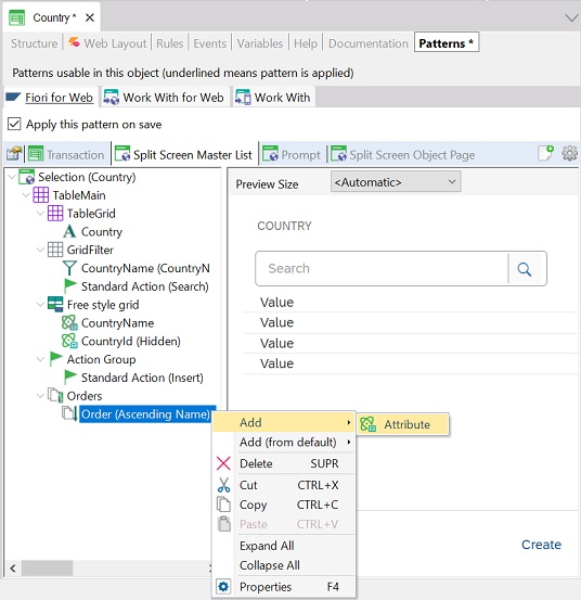 Add attribute of order created in Fiori for web pattern - v18u3