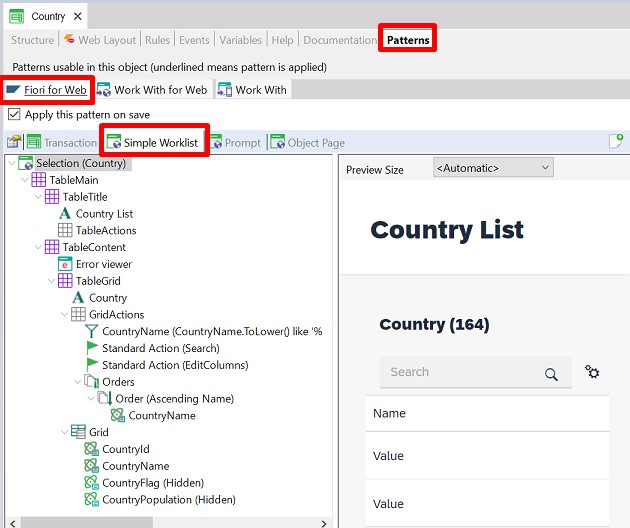 Simple Worklist Events Fiori for Web SimpleWorklist v18u4