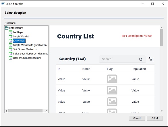 Select floorplan KPI - v18u4 - Fiori for web Horizon