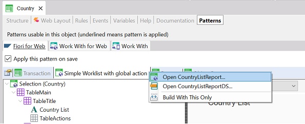 Go To WebPanel SimpleWorklist with GlobalAction without the WWSD tab